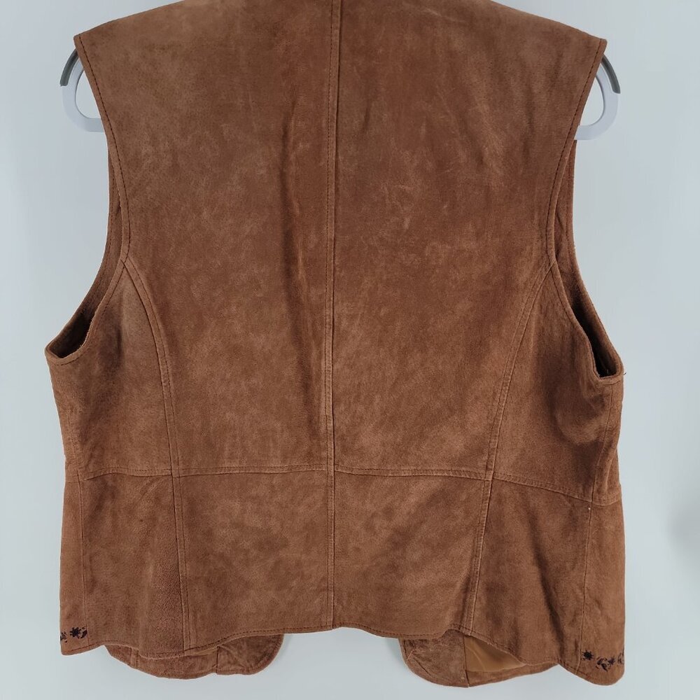 Outbrook Women’s Genuine Leather Suede Vest XL | Brown Western Boho Embroidered - Picture 4 of 7